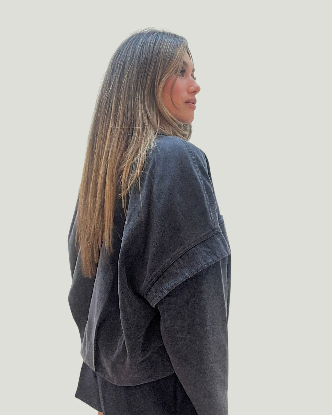 Mademoiselle Ambitious Paolo Jacket, zwarte jas in lyocell-mix – foto 5