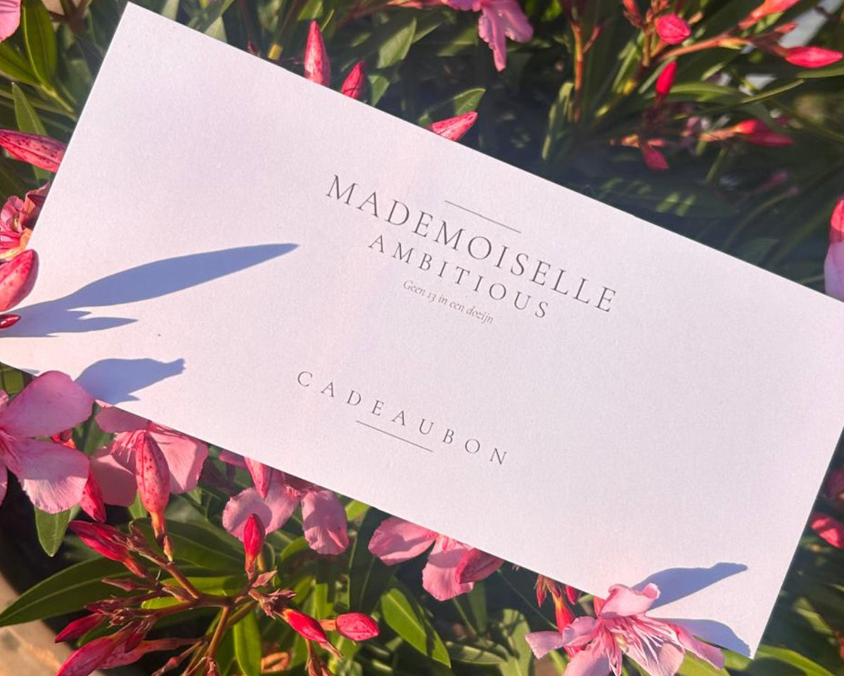 Digitale cadeaubon van Mademoiselle Ambitious, damesmode boetiek Elewijt