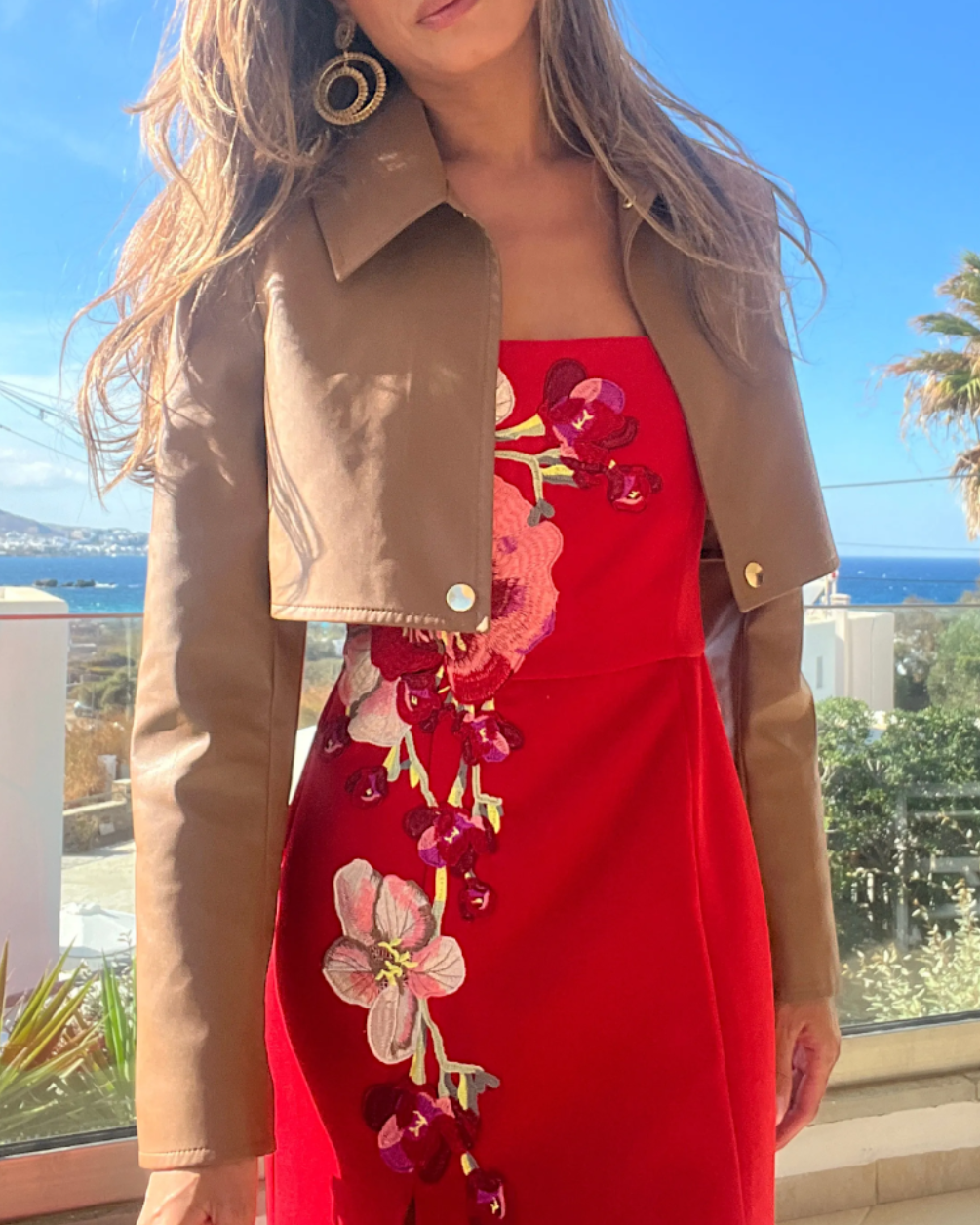 Mademoiselle Ambitious camel leatherette 3-in-1 trenchcoat – foto 2