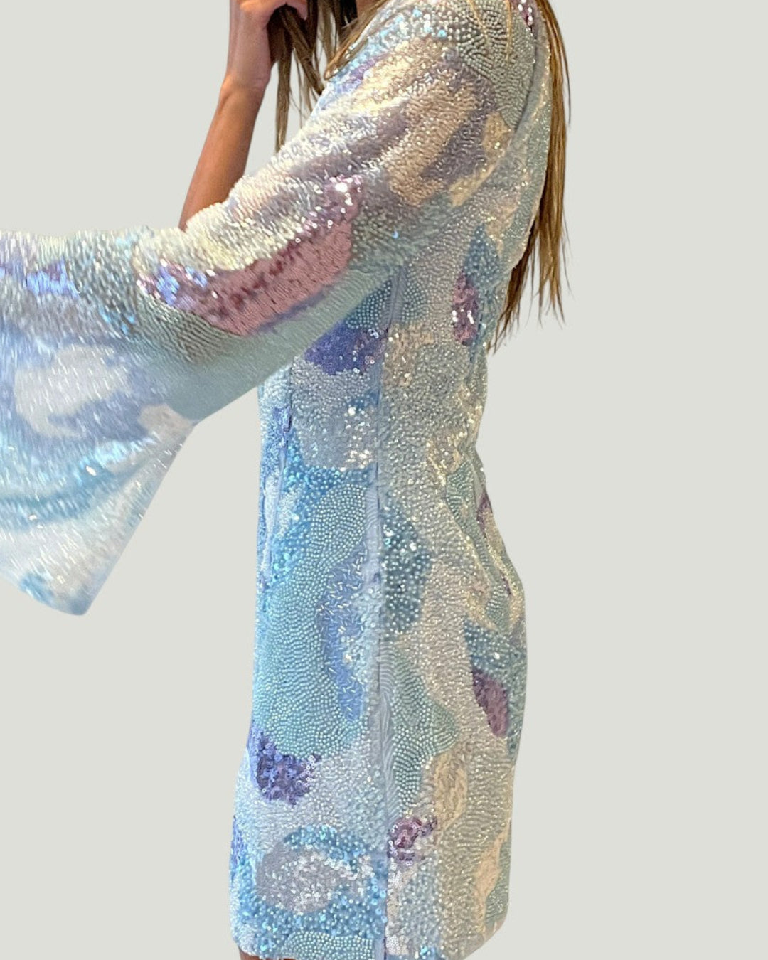 Mademoiselle Ambitious Aurae Mini Sequin Dress in lichtblauw – foto 4
