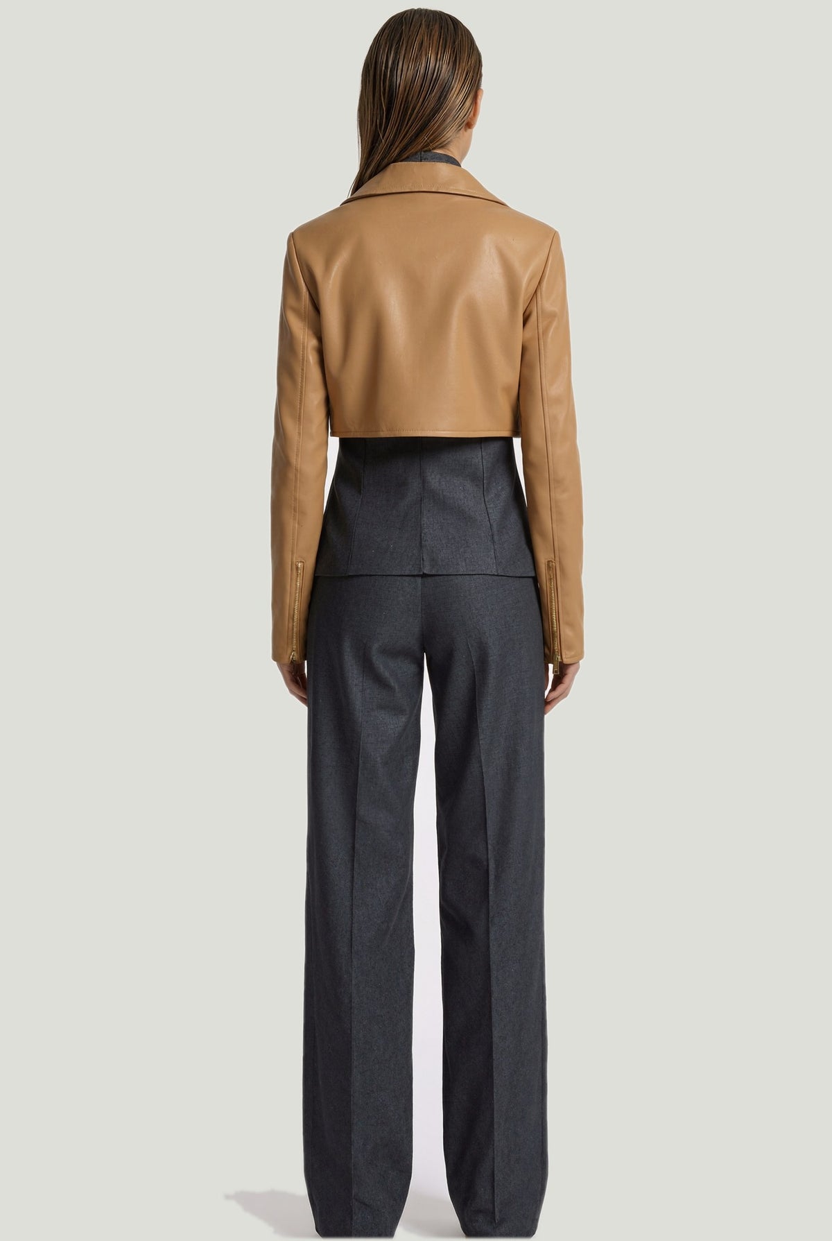Mademoiselle Ambitious camel leatherette 3-in-1 trenchcoat – foto 7
