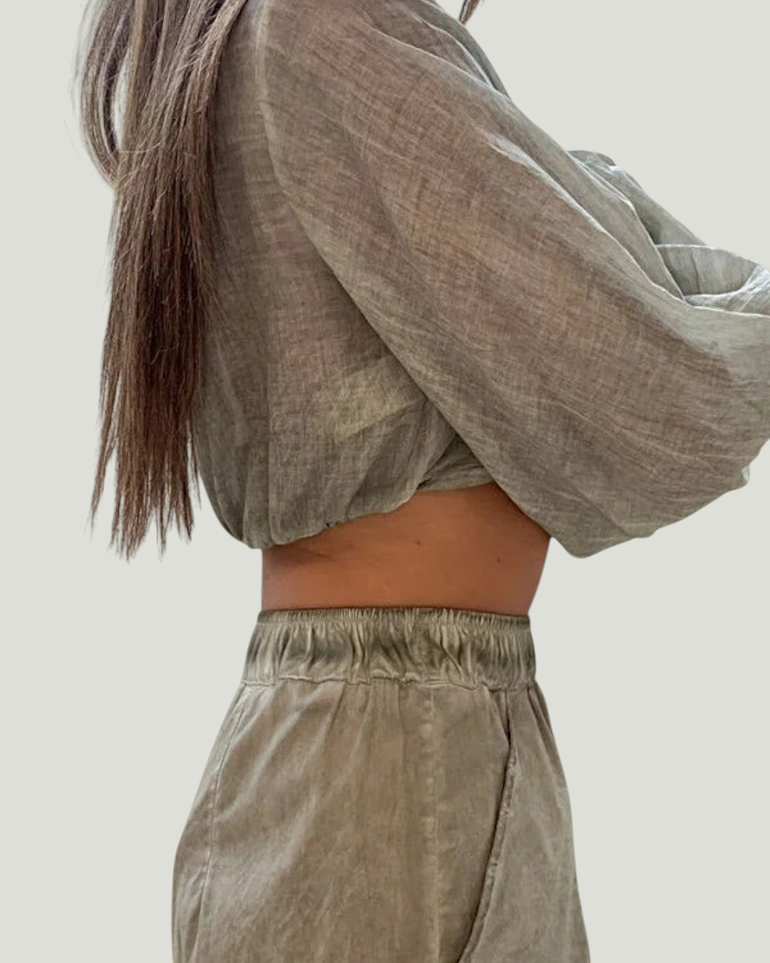 Luxe Knot Detail Crop Top - vooraanzicht