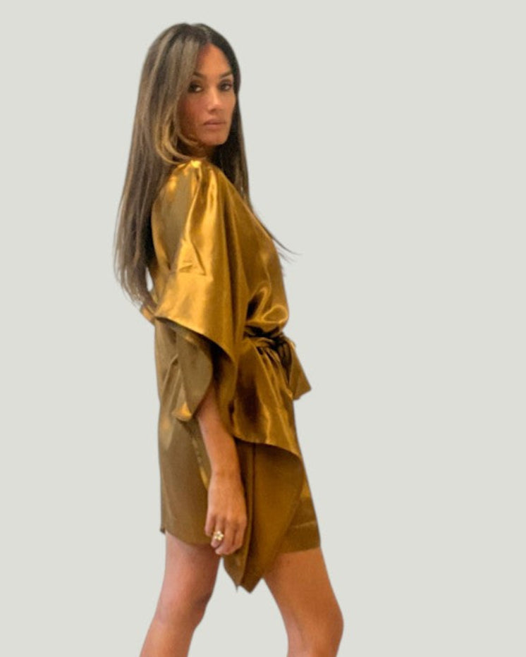 Mademoiselle Ambitious Cartney Short Dress met wijde mouwen en ceintuur – foto 10