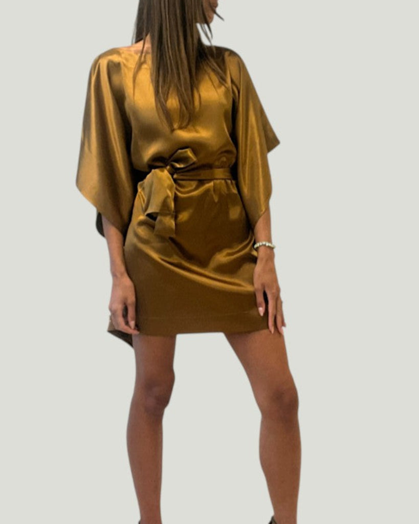 Mademoiselle Ambitious Cartney Short Dress met wijde mouwen en ceintuur – foto 9