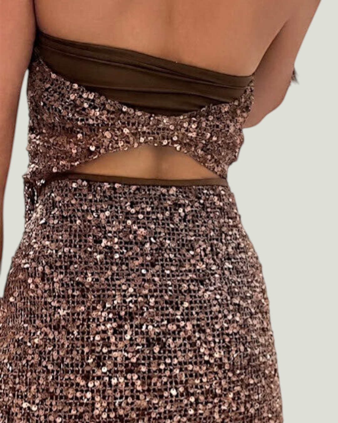 Bronze Shimmer Halter Top - achterzijde