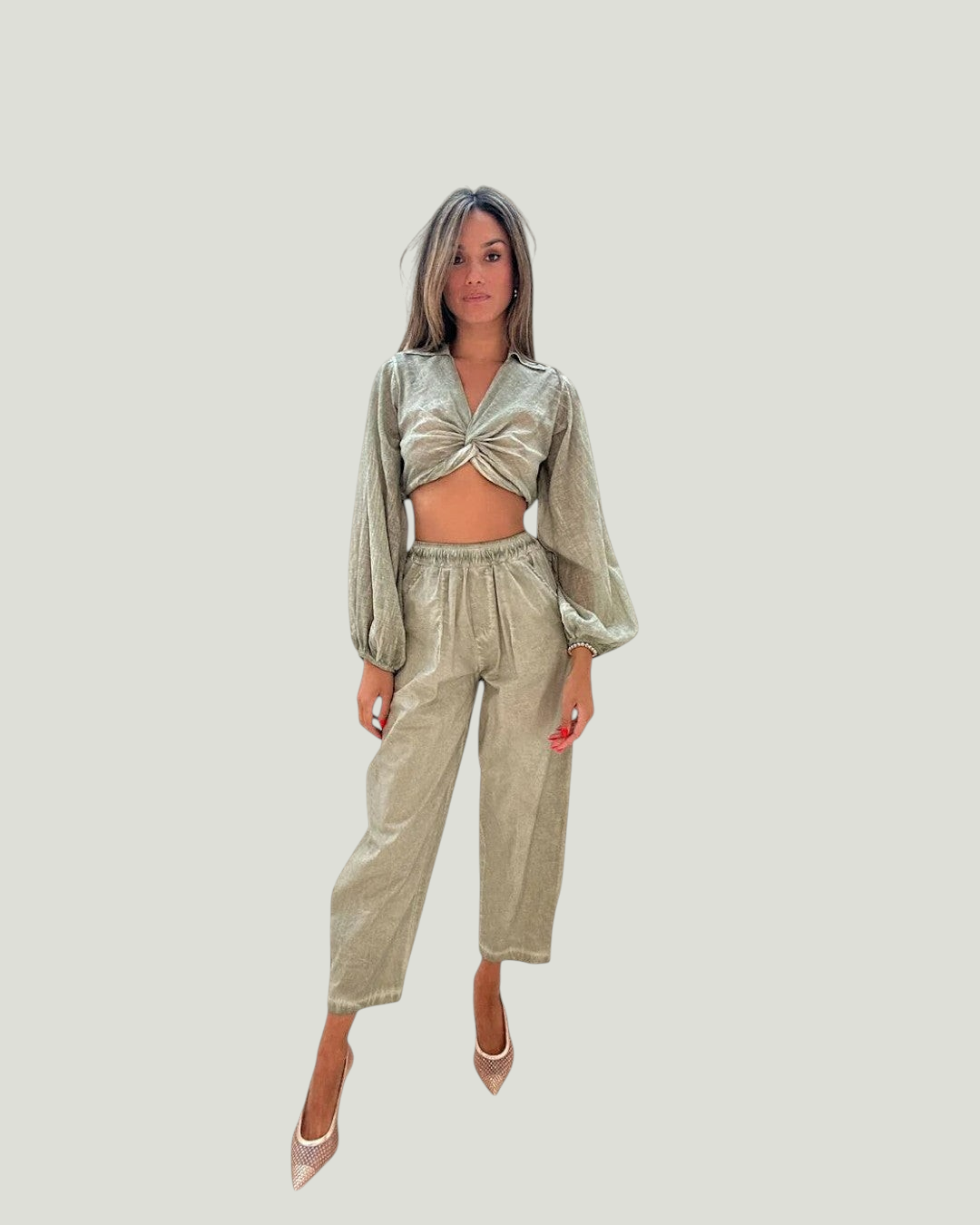 Luxe Knot Detail Crop Top - achterzijde